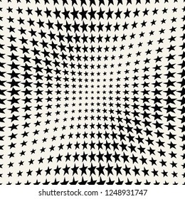Geometric halftone vector pattern with stars. Usable as border, design element or background.