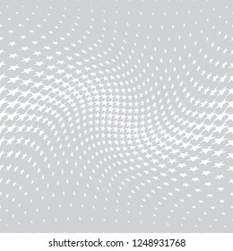 Geometric halftone vector pattern with stars. Usable as border, design element or background.