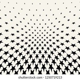 Geometric halftone vector pattern with stars. Usable as border, design element or background.