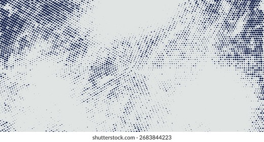 geometric halftone wave dots background. Futuristic twisted grunge pattern, dots, circles. vector art background