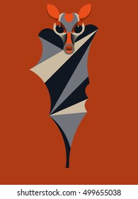 Geometric halloween bat