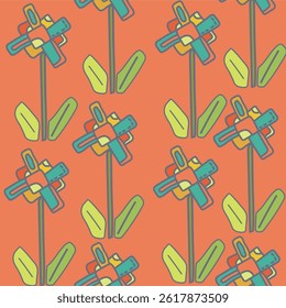 Geometric hand draw surface design pattern. Vector illustration Geometric hand draw ,came from looking at a square type of flower in garden and I wonder how this will work if I create something with i