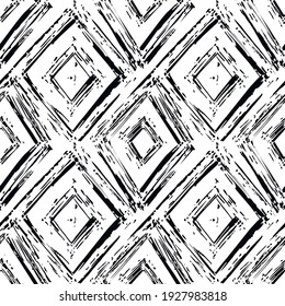 Geometric hand draw vector black and white seamless pattern. Decorative illustration, good for printing. Vector seamless pattern. Great for label, print, packaging, fabric.