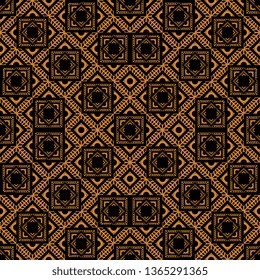 Geometric hand drawn golden seamless pattern luxury design background