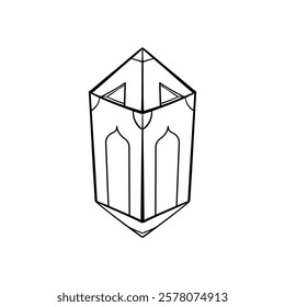 Geometric Hand drawn Islamic Lantern on White Background