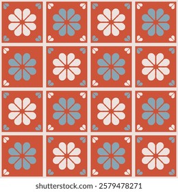 Geometric hand drawn tiles seamless pattern design vector