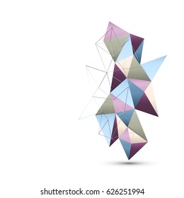 Geometric handcraft paper isolated abstract background vector design