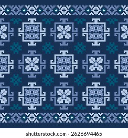 Geometric handcraft patterns for Thai silk dresses or elegance wallpaper