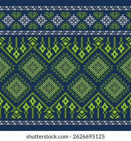 Geometric handcraft patterns for Thai silk dresses or elegance wallpaper