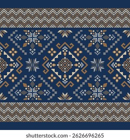 Geometric handcraft patterns for Thai silk dresses or elegance wallpaper