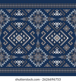 Geometric handcraft patterns for Thai silk dresses or elegance wallpaper
