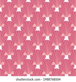 Geometric Hand-Drawn Scallop Sea Shells Seamless Pattern Background