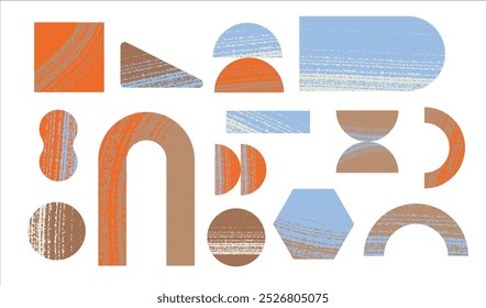 Geometric Harmony brushed textured shapes