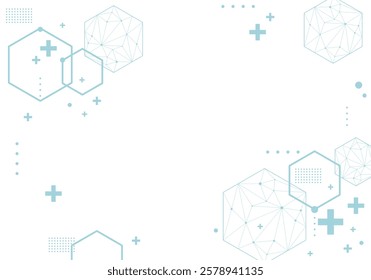 Geometric haxagon light medical background. Technology medical design. Background of hexagon geometric blue pattern