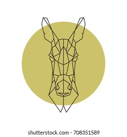 Geometric head of donkey. Vector illustration.