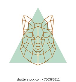 Geometric head of a fox. Vector illustration.
