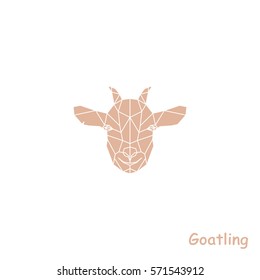 Geometric head of goatling. Vector illustration.