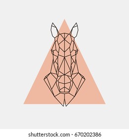 Geometric head horse. Horse sign. Vector illustration.