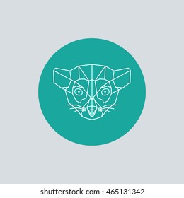 Geometric head lemur. Vector illustration. 