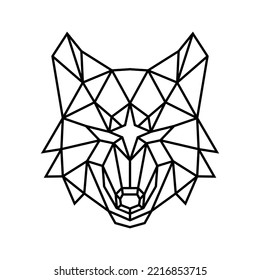 Geometric head wolf logo icon vector illustration