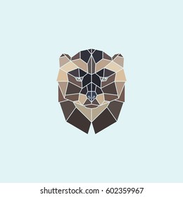 Geometric head wolverine. Abstract multicolor polygonal design. Vector illustration.