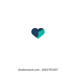 Geometric Heart with Angle, Modern Heart Logo with White Background. 
