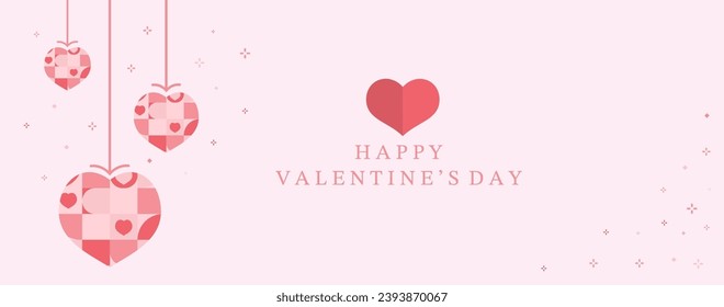 geometric heart background for valentine's day.Editable vector illustration for postcard,banner