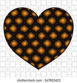 Geometric heart background with white background and shadow. Can be used for packaging, invitations, Valentine's Day, mass print production. 