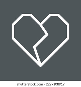 Geometric heart cartoon origami quality vector illustration cut