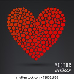 Geometric Heart from Hexagons.