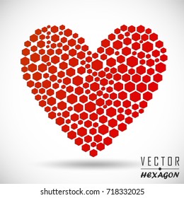 Geometric Heart from Hexagons.
