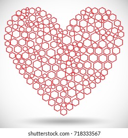 Geometric Heart from Hexagons.