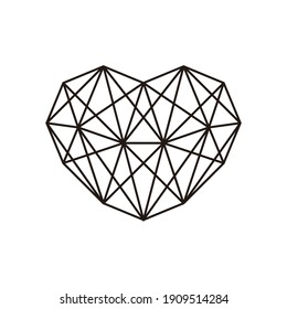 Geometric Heart Icon Design, Vector Heart Logo