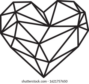 geometric heart line vector cut textile background love valentine day