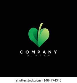 geometric heart logo design vector, change able color and work well in both dark and light background