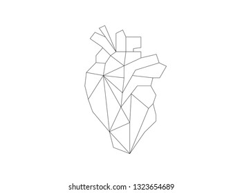 
geometric heart made in vector