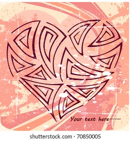 Geometric heart on a pink background