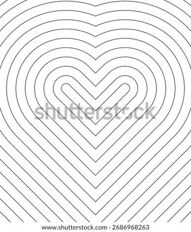 Geometric Heart Pattern Coloring Page for Kids and Adults Simple Line Art Activity for Coloring Book