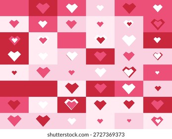 Geometrisches Herzmuster mit rosa und roten Farbtönen Schlagwörter Herz, Herz, Muster, Hintergrund