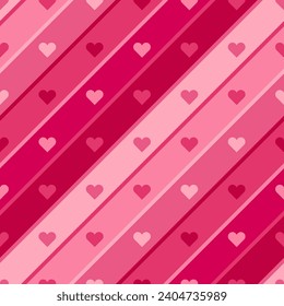 Corazón geométrico con diseño de patrones rayados rosados para el día de San Valentín