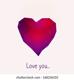 geometric heart pink violet