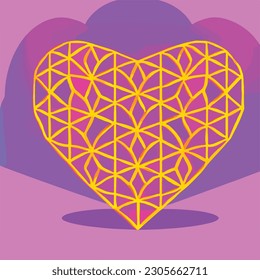 geometric heart rainbow motion lines texture concept