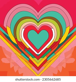 geometric heart rainbow geometric vibrant texture