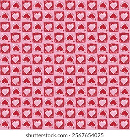 Geometric Heart Seamless Vector Graphic Pattern Design