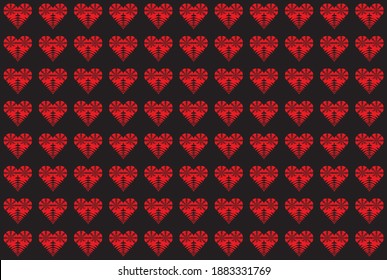 Geometric Heart shape background. Seamless pattern Vector illustration