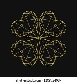 Geometric heart shape design vector