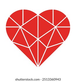 Forma geométrica do coração com fonte moderna Sans-Serif - Ilustração vetorial
