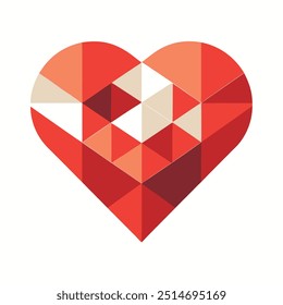 Forma geométrica del corazón con moderno Sans-Serif Font - Ilustración vectorial