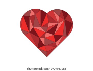 Geometric heart shape - vector illustration - symbol of love