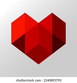 Geometric heart shape vector illustration